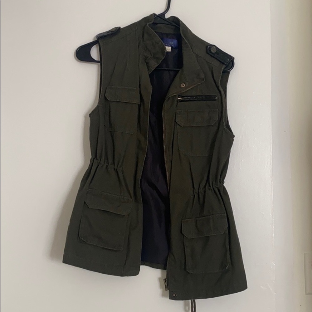 Olive green utility vest